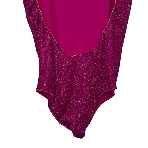 Oseree Lumiere Maillot Swimsuit Women’s Small Fuchsia Pink Glitter One Piece New - Picture 8 of 16